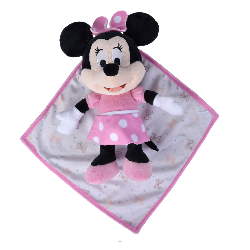  minnie mouse plush with blanket pink 25 cm 
